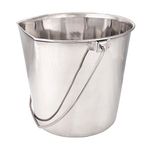 ProSelect ZT644 04 Stainless Steel Flat Sided Durable Pails for Fences, Cages, Crates, or Kennels-8", 4-Quart