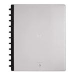 TUL Wireless/Wired Charging Discbound Notebook, Leather Cover, Letter Size, Gray