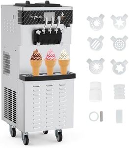 Acekool 2450W 2+1 Flavor Commercial Soft Ice Cream Maker, 5.8-7.9 Gal/Hr Soft Serve Ice Cream Machine, with LCD Panel, Pre-Cooling Function, Automatic Cleaning, High Productivity for Restaurants, Bar