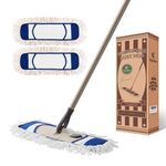 Eyliden Dust Mop, Microfiber Mops for Floor Cleaning, with Extendable Adjustable Handle and 2 Washable Mops Pads, Wet & Dry Floor Cleaning Mop for Hardwood, Tiles, Laminate, Vinyl (Blue)