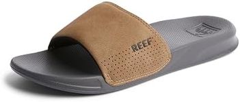 REEF One Slide Men's Sandal, Lightweight & Water Friendly, Grey/Tan, 10