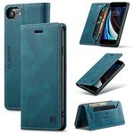 TOHULLE for iPhone SE 2022 iPhone SE 2020 iPhone 8 iPhone 7 iPhone 6 iPhone 6S Case, Vintage Flip PU Leather Wallet Case RFID Blocking Card Holder Kickstand Built-in Magnet Phone Cover - Blue