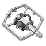 GEWAGE Mountain Bike Pedals- Dual Function Bicycle Flat Pedals and SPD Pedals- 9/16" Platform Pedals Compatible with SPD for Road Mountain BMX Bike