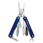 LEATHERMAN, Squirt PS4 Keychain Multitool with Spring-Action Scissors and Aluminum Handles, Blue