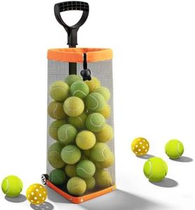 TIMARINNOV Rolling Tennis Ball Hopper with Wheels - Pickleball Picker Upper and Tennis Ball Basket - Adjustable Tennis Ball Picker and Pickleball Hopper - Portable Wheeled Ball Collector for Courts