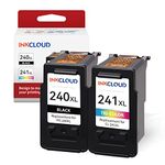 INKCOLOUD Ink Cartridge Compatible Canon PG-240XL CL-241XL 240 XL 241 XL for Canon Pixma MG3620 MG3600 MG3220 MG3222 MG2120 TS5120 MX472 MX452 MX512 MX532 Printer Ink (1 Black, 1 Tri-Color)