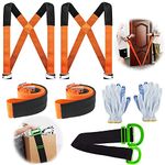 Furniture Moving Straps,Heavy Duty Ratchet Strap Bulky Objects Lifting Straps Movers for Carrying Goods, Furniture, Appliances, 2 PCS Moving and Lifting Straps With Bonus 2 Pair Gloves