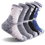 FEIDEER Hiking Socks Walking Socks For Men, 5-pack Outdoor Recreation Socks Moisture Wicking Crew Socks (19105-XL)