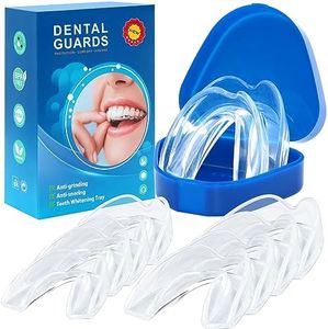 VEGCOO 8 paradenti per digrignare i denti, guardia notturna per la digrignazione dei denti, paradenti per dormire per prevenire il bruxismo, paradenti riutilizzabili per adulti e bambini (2 misure)