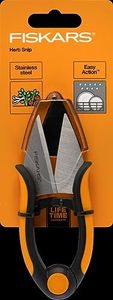 Fiskars Herb Garden Herb Scissors, 5-Inch Garden Shears, Handheld Herb Snips with Sheath and SoftGrip Handle, Dishwasher Safe