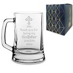 Personalised Engraved Godfather Gift Tankard Beer Mug Glass Any Name