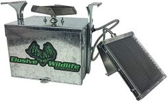 Elusive Wildlife Premium 12 Volt Feeder Control Box with The Timer and Cabled Solar Panel (Galvanized)