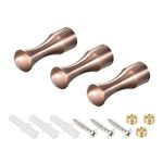 sourcing map Wall Hook Robe Towel Hook Wall Mounted Coat Hooks 14x45mm(DXL) Brushed Copper Tone 3Pcs