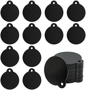 StayMax Round Aluminum Laser Engraving Blanks Tags Stamping Blanks 25 Pack Diameter 1.24 Inch (Black)