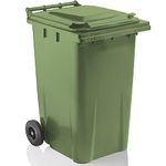 STORM TRADING GROUP Green Household Wheelie Bin Large 240 Litre Standard Size Bin Including Rubber Wheels & Lid