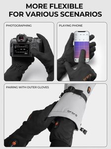 ORORO Heated Glove Liners, Black, Medium – Rechargeable Thermal Gloves