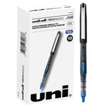 uni-ball VISION NEEDLE Rollerball, Stick Roller Ball Pen Micro-0.5mm, 12 Pack, Blue Ink (1734919)