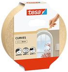 tesa Masking Tape Curves - Curved tape with extra strong crepe for masking curves and irregular shapes - for rough and smooth surfaces - 25 mx 38 mm