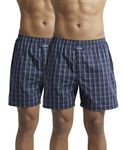 Jockey 1222 Men's Super Combed Mercerized Cotton Woven Checkered Boxer Shorts with Back Pocket (Pack of 2_Colors & Prints May Vary)_Dark Assorted_XL