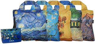 Envirosax Van Gogh Pouch Reusable Bag Polyester Shopping Grocery Bags Set of 5 Foldable Water Resistant, Multicolor, One Size