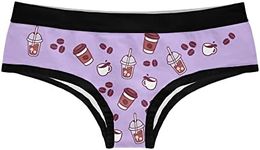 Womens I Like Coffee And Maybe 3 People Panties Funny Caffeine Lovers Graphic Novelty Underwear For Ladies (Purple) - M