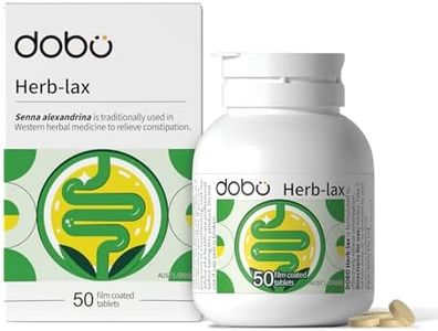DOBO Natural Laxative and Stool Softener with Stimulant Laxative – Gentle and Fast-Acting Constipation Relief for Adults – Herbal Senna Tablets for Occasional Constipation, 50 Tablets