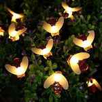 Joomer Outdoor String Lights,Honeybees Solar Garden Lights,24ft 50 LED 8 Modes Solar String Lights Waterproof Fairy Lights for Patio Lawn Garden Wedding Party Decorations (Warm White)