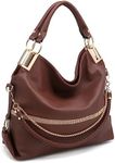 Dasein Purses for Women Vegan Leather Handbags Rhinestones Hobo Bags Tote Purse Shoulder Bag Ladies Handbag (Coffee)