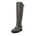 DREAM PAIRS Women's Utah Grey Low Stacked Heel Knee High Riding Boots Size 9.5 US/ 7.5 UK