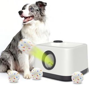 XIMUSON Automatic Dog Ball Launcher, Auto & Manual Dual Mode Dog Ball Thrower, Interactive Dog Toy for Boredom & Brain Stimulation with 4 ETPU Balls, Indoor Outdoor Use for All Breeds