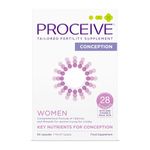 Proceive® Fertility Supplements for Women - Conception Vitamins for Trying to Conceive - Contains Zinc, Folic Acid, Vitamin D - 60 Capsules (1 Month Supply) - Vegan