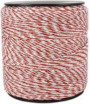 Ejoyous Electric Fence Wire, 1640 Feet 500 Meter Portable Livestock Fencing Polywire Roll Stainless Steel Conductive Fence Rope, Red and White Color