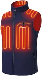 Venustas Men's Fleece Heated Vest with Battery, Lightweight Insulated Electric Vest