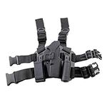 WISEONUS Airsoft Tactical Right Pistol Drop Leg Holster Case Leg Paddle Holster Magazine Torch Pouch for Glock 17 19 22 23 31 32