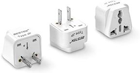 BESTEK Japan Travel Plug Adapter, Grounded Universal Type A Plug Adapter JP to US Adapter - Ultra Compact for US, Japan, China Phones, Laptops, Camera Chargers and More, 3 Pack