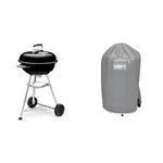 Weber Compact Charcoal BBQ, 47 cm, Black + Grill Cover, Fits 47 cm charcoal grills, 7175