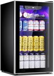 Antarctic Star Beverage Refrigerator Cooler - 100 Can Mini Fridge Glass Door for Soda Beer or Wine – Glass Door Small Drink Dispenser Machine Adjustable Clear Front for Home, Office or Bar, 3.2cu.ft.