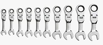 GearWrench 9550 10 Piece Metric Stubby Flex-Head Combination Ratcheting Wrench Set