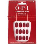 OPI xPRESS/ON Press On Nails, Up to 14 Days of Wear, Gel-Like Salon Manicure, Vegan, Sustainable Packaging, With Nail Glue, Short Red Nails, Big Apple Red