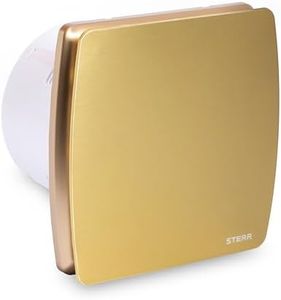 STERR Bathroom Extractor Fan 150 mm With Non-Return Valve - Quiet Bathroom Fan - Gold und Modern Wall Ventilator For Bathroom - Effective Moisture Reduction