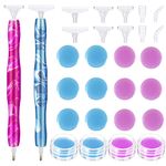 Dacitiery 26PCS Resin Diamond Art Painting Pens, 5D DIY Diamond Art Painting Pen, Diamond Drawing Kits,Point Drill Pen with Clay Boxes for Gem Jewel Wax Picker Supplies, Crystal Drill Bead