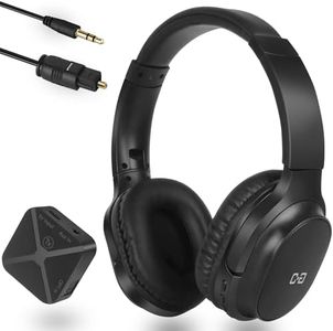Wireless Headphones for TV Watching, TV Headset for Seniors, Optical & 3.5mm Connection Transmitter, Plug-n-Play 100ft Range 48H Playtime, No Delay 2.4G RF, Easy Setup, Gift for Parents and Elderly