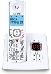 Alcatel F530 Voice, téléphone sans fil avec répondeur, blocage d'appels, mains libres et deux mémoires directes Blanc/Gris