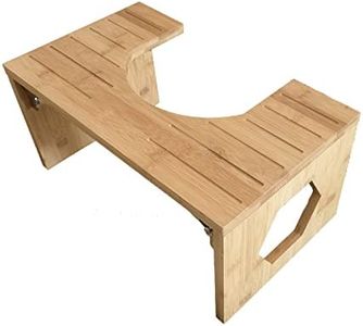 Bamboo Toilet Stool, Foldable Potty Stool for Bathroom, Squatting Step Footstool, Durable Stepping Wooden Poop Stool for Kids Adults