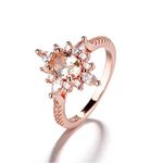 Rose Gold Flower Engagement Lady Ring Size 7 Excellent,