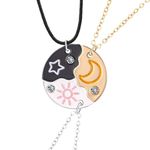 Best Friendship Necklace Magnetic Bff Necklace for Girls Heart Friendship Necklace for 2/3 Girls, Bff Necklace Birthday Christmas Friendship Jewellery Gifts for Sisters Women Girls (Set E 3PCS)