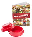 Landmann American Burger Hamburger Press Selection Set with Recipe Book Red