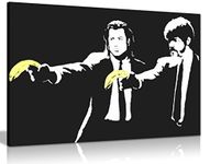 Banksy Pulp Fiction Banana Gun Graffiti Canvas Wall Art Picture Print (30X20)