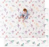 JumpOff Jo Baby Play Mat - Large Folding Foam Play Mat for Infants, Babies, Toddlers, Waterproof, Double-Sided (70" x 59") - Fairy Blossom