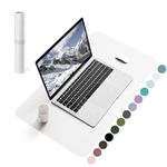 YSAGi Non-Slip Desk Pad, Waterproof PVC Leather Desk Table Protector, Ultra Thin Large Mouse Pad, Easy Clean Laptop Desk Writing Mat for Office Work/Home/Decor (60 x 35 cm, White)